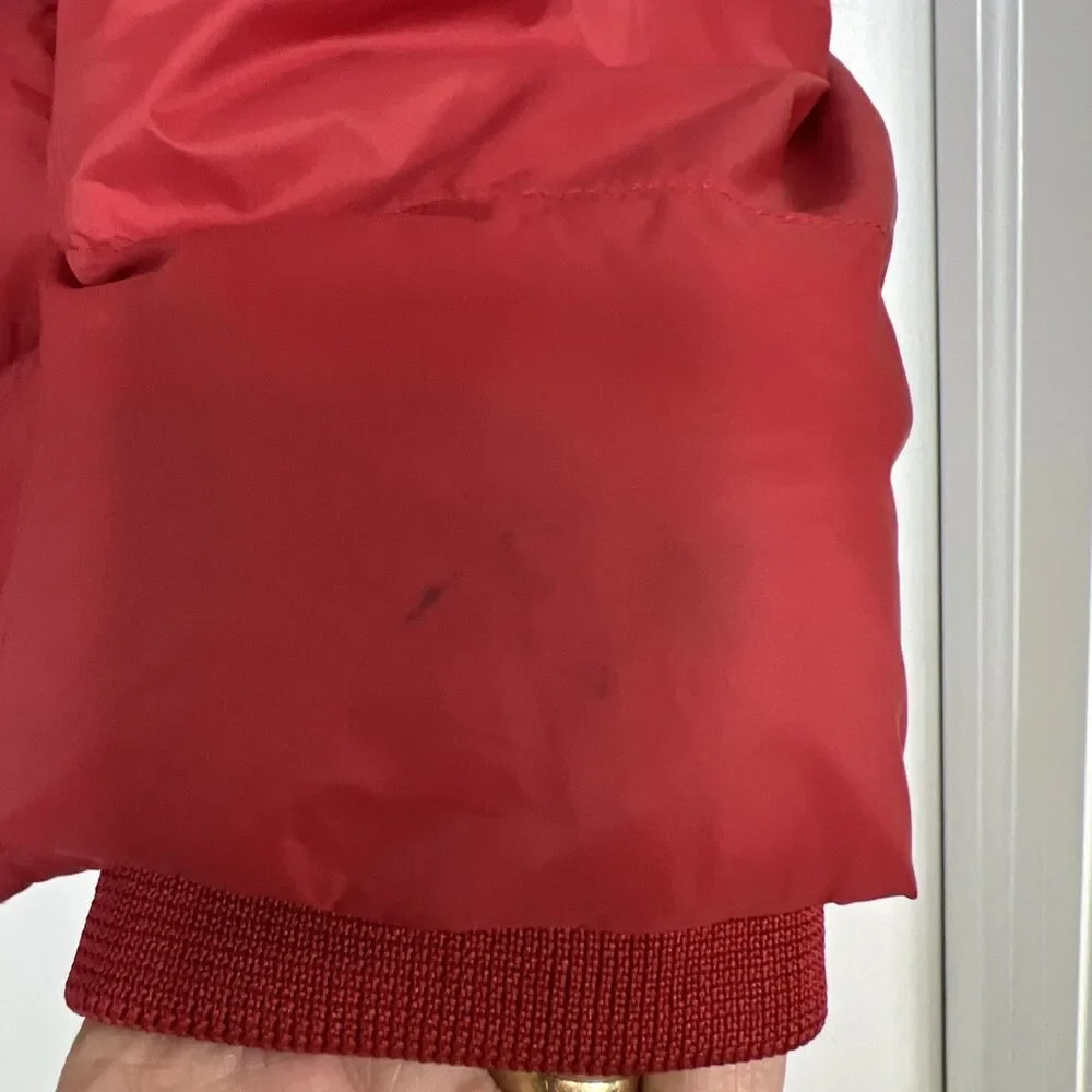Women’s PAJAR Red Winter Puffer Jacket Duck Down Filled Hooded Small Canada Read
